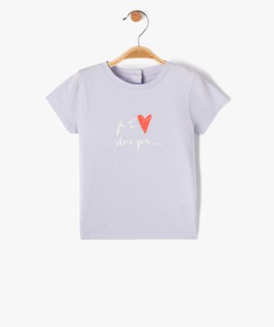 Tee-shirt bébé fille à manches courtes et motif cœur vue1 - GEMO(BEBE DEBT) - GEMO