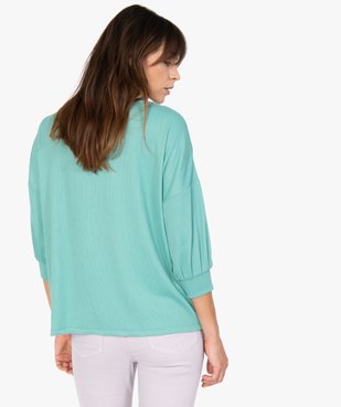 Tee-shirt femme à manches ¾ et boutons sur l’épaule vue3 - GEMO(FEMME PAP) - GEMO