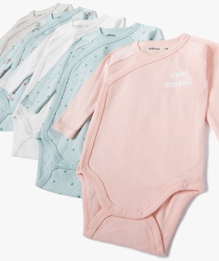 Body bébé manches longues fermeture croisée (lot de 5) vue2 - GEMO 4G BEBE - GEMO