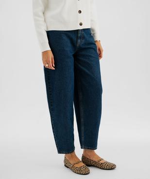 Jean barrel taille haute femme vue2 - GEMO 4G FEMME - GEMO