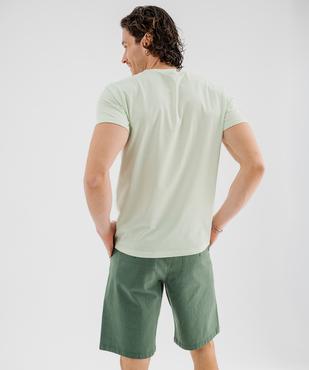 Tee-shirt manches courtes en jersey de coton brodé homme vue3 - GEMO 4G HOMME - GEMO