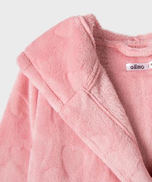 Robe de chambre à capuche en maille douillette fille vue3 - GEMO (ENFANT) - GEMO