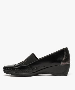 Mocassins femme confort irisés à talon compensé vue3 - GEMO (CONFORT) - GEMO