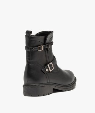 Boots femme unies à brides décoratives et talon large vue5 - GEMO (CASUAL) - GEMO