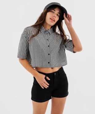 Short en coton stretch avec revers cousus femme vue15 - GEMO 4G FEMME - GEMO