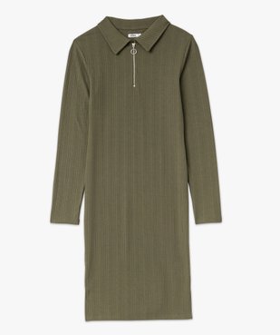 Robe en maille côtelée à manches longues et col zippé femme vue4 - GEMO(FEMME PAP) - GEMO