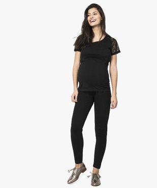 Tee-shirt de grossesse en coton bio avec manches en dentelle vue5 - GEMO C4G MATERN - GEMO