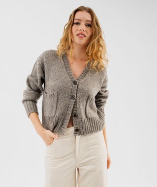 Gilet en maille pailletée coupe courte femme vue1 - GEMO(FEMME PAP) - GEMO