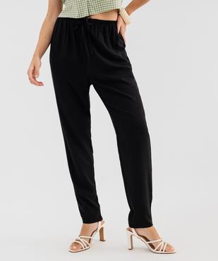 Pantalon à taille élastiquée en viscose fluide imprimée femme vue1 - GEMO 4G FEMME - GEMO