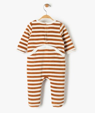Pyjama dors bien bébé en velours à rayures  vue4 - GEMO(BB COUCHE) - GEMO
