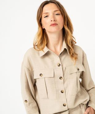 Chemise manches longues avec poches à rabat femme vue5 - GEMO(FEMME PAP) - GEMO