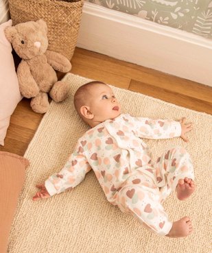 Pyjama bébé à motifs coeurs sans pieds avec ouverture devant vue6 - GEMO(BB COUCHE) - GEMO