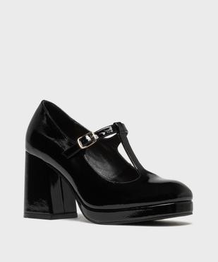 Escarpins Salomé vernis à talon bloc femme - Follow Me vue3 - FOLLOW ME - GEMO
