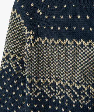 Robe pull fille en maille jacquard dorée vue2 - GEMO (ENFANT) - GEMO