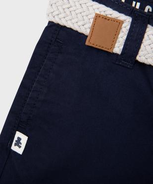 Short en twill avec ceinture tressée bébé garçon - LuluCastagnette vue2 - LULUCASTAGNETTE - GEMO