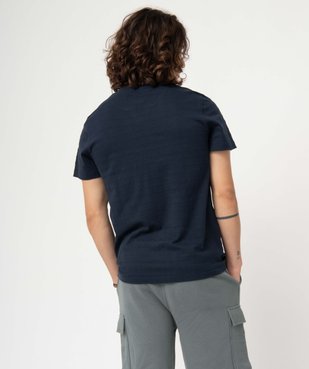 Tee-shirt homme à manches courtes, matière et col fantaisie vue3 - GEMO (HOMME) - GEMO