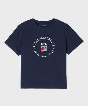 Tee-shirt manches courtes avec inscription brodée garçon - LuluCastagnette vue1 - LULU CASTAGNETTE GEMO FOR GOOD - GEMO