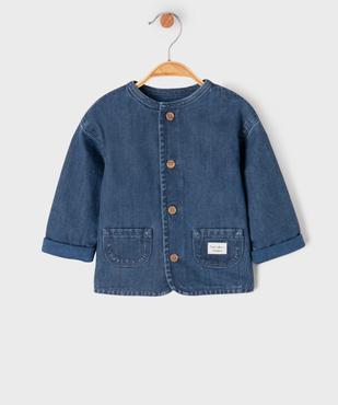 Veste en jean doublée jersey à col rond bébé fille vue1 - GEMO 4G BEBE - GEMO