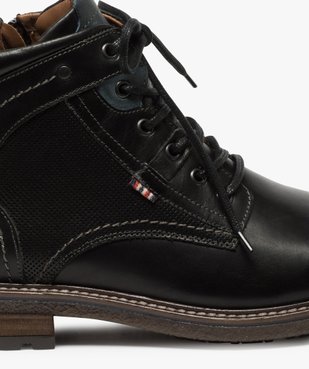 Boots homme zippés à lacets dessus cuir et col rembourré vue6 - Nikesneakers (CASUAL) - Nikesneakers