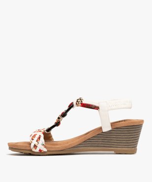 Sandales femme compensées avec bride talon élastique et bijou fantaisie vue9 - VALENTINA BALDA - GEMO