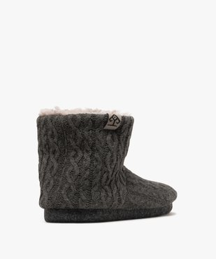 Chaussons bottillons en maille torsadée doublés peluche homme vue4 - GEMO(HOMWR FEM) - GEMO
