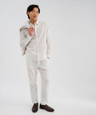 Pantalon en lin et coton coupe Regular homme vue4 - GEMO 4G HOMME - GEMO