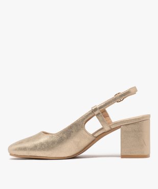 Escarpins sling-back à talon large et bout carré femme vue4 - FOLLOW ME - GEMO