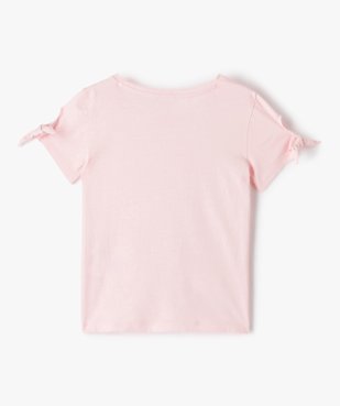 Tee-shirt fille à manches courtes nouées motif Fée Clochette - Disney vue3 - DISNEY DTR - GEMO