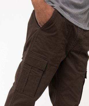 Pantalon homme coupe cargo en coton stretch vue2 - GEMO 4G HOMME - GEMO