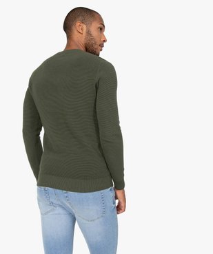 Pull homme à col rond en maille fantaisie vue3 - GEMO (HOMME) - GEMO