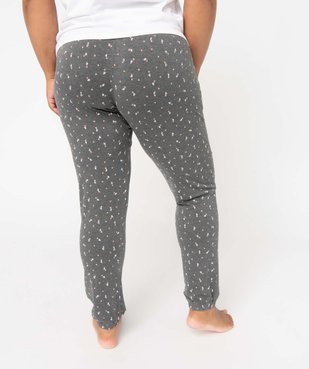 Pantalon de pyjama femme grande taille resserré dans le bas  vue3 - GEMO(HOMWR FEM) - GEMO
