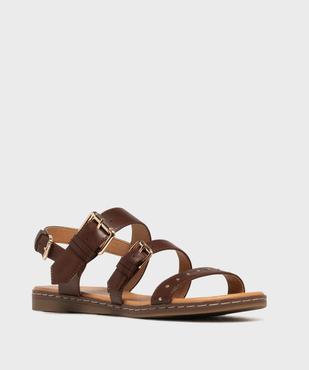 Sandales plates avec brides à boucles et à clous femme - Valentina Baldano vue2 - VALENTINA BALDA - GEMO