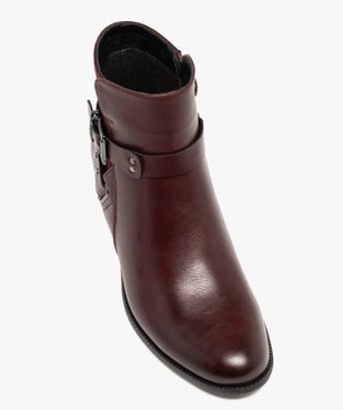 Boots femme à petit talon et bout amande avec brides fantaisie  vue6 - GEMO (CASUAL) - GEMO