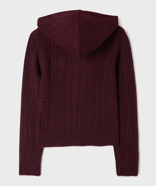 Gilet à capuche zippé en maille fantaisie extensible fille vue3 - GEMO (JUNIOR) - GEMO