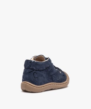 Chaussures premiers pas bébé fille dessus cuir retourné vue4 - GEMO(BEBE DEBT) - GEMO