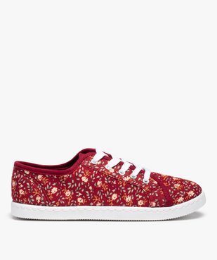 Tennis femme en toile imprimée fleurs fermeture lacets vue1 - GEMO (SPORTSWR) - GEMO