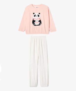 Pyjama en velours avec motif panda fille vue2 - GEMO (ENFANT) - GEMO