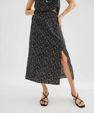 Jupe à taille élastiquée en viscose fluide imprimée femme vue2 - GEMO 4G FEMME - GEMO