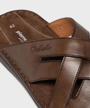 Mules en cuir confortables à brides croisées homme - Pierre Cardin vue7 - PIERRE CARDIN DIFFUSION - GEMO