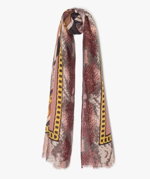 Foulard femme multicolore avec motifs chaines vue1 - GEMO (ACCESS) - GEMO