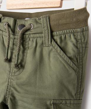 Pantalon coupe cargo doublé avec taille élastique bébé garçon  vue2 - GEMO(BEBE DEBT) - GEMO