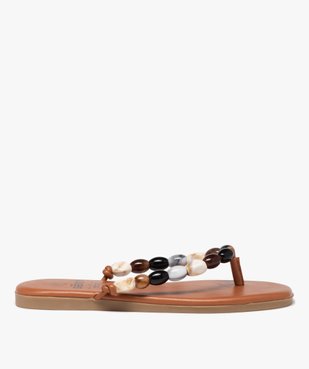 Mules femme casual à entre-doigts avec brides bijoux en pierre vue1 - GEMO (CASUAL) - GEMO