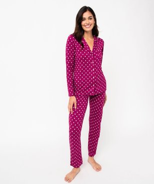 Pyjama deux pièces femme : chemise et pantalon vue2 - GEMO(HOMWR FEM) - GEMO