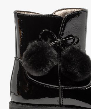 Boots fille vernies avec pompons sur le côté vue6 - Nikesneakers (ENFANT) - Nikesneakers