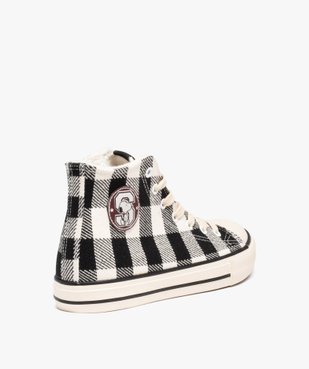 Baskets femme montantes en toile avec motif à carreaux - Snoopy vue5 - SNOOPY - GEMO