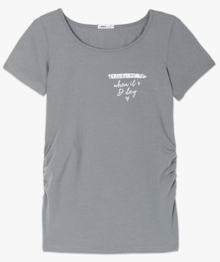 Tee-shirt de grossesse imprimé avec grand col rond vue4 - GEMO (MATER) - GEMO