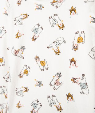 Pyjama fille en velours motif lamas fantaisie vue2 - GEMO (ENFANT) - GEMO