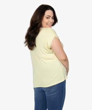 Tee-shirt femme grande taille sans manches avec finitions dentelle vue3 - GEMO (G TAILLE) - GEMO