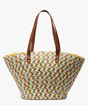 Sac de plage femme multicolore en paille tressée vue1 - GEMO (ACCESS) - GEMO