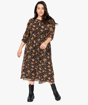 Robe femme longue à motifs fleuris et manches amples vue5 - GEMO (G TAILLE) - GEMO
